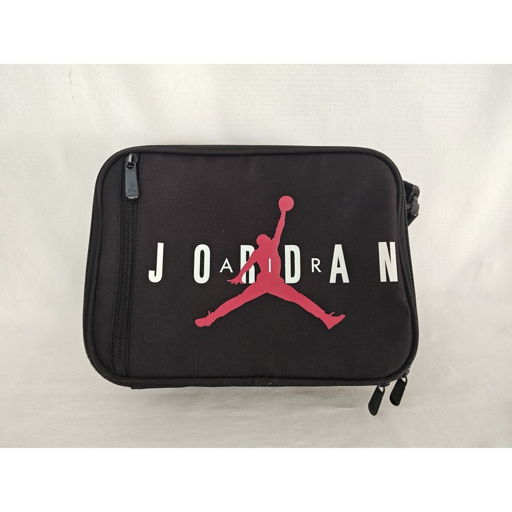 Nike Jordan Lunch Box Black Red Bag Insulated Lunch‎ Tote Structured For Humans